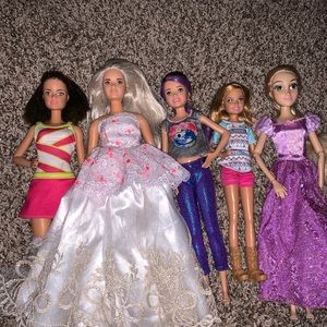 Barbies, accessories, and home decor